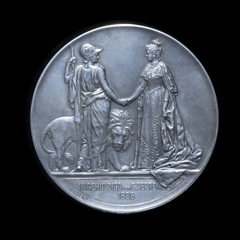 Gedenkpenning inhuldiging Wilhelmina tot Koningin der Nederlanden