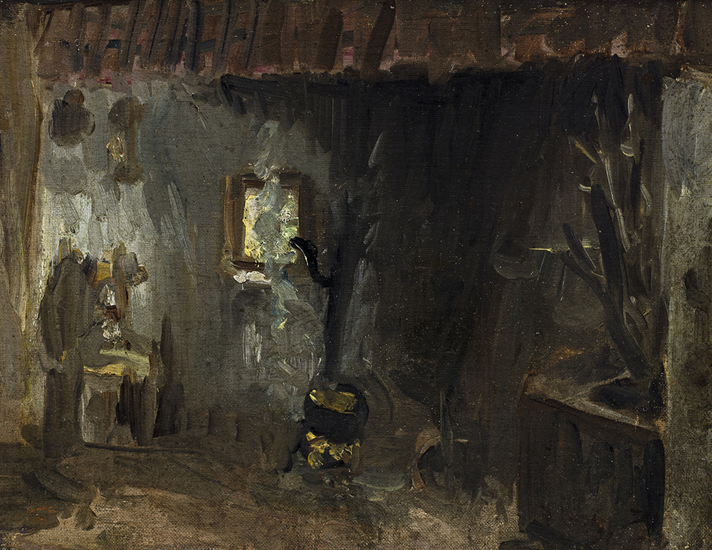 Interieur met kookpot