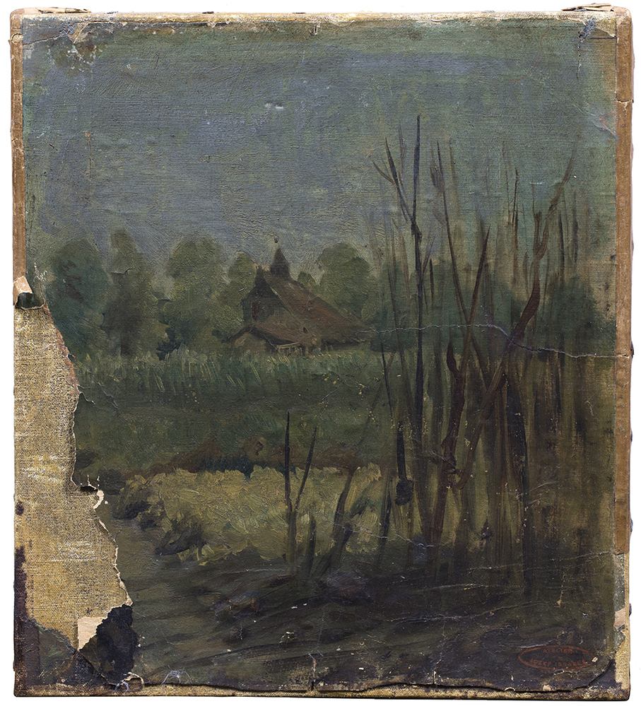 Studie van een boerderij met moestuin