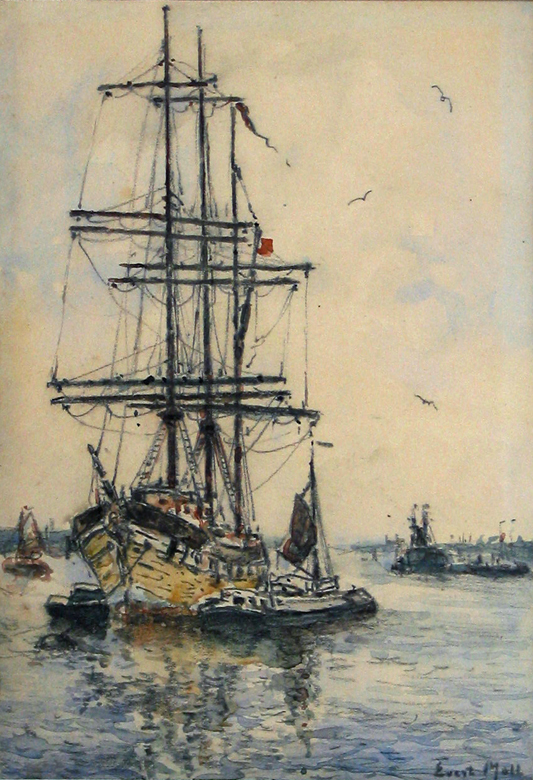 Zeilschip in de haven van Rotterdam