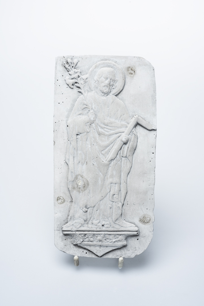 Gipsafgietsel van de klok te Groningen, R.K.kerk Radesingel St.Jozefkerk.