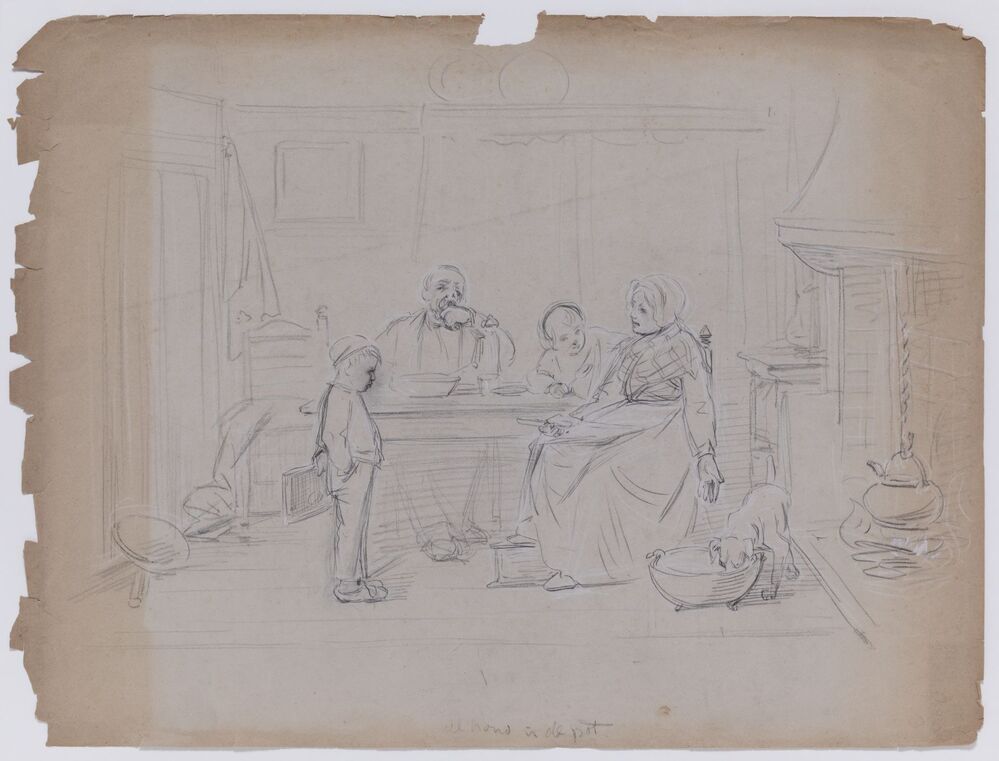 De hond in de pot  (uit de serie: Overschot van, en souvenir aan de compositieleer van Egenberger (cursussen 1882-83 en 83-84))