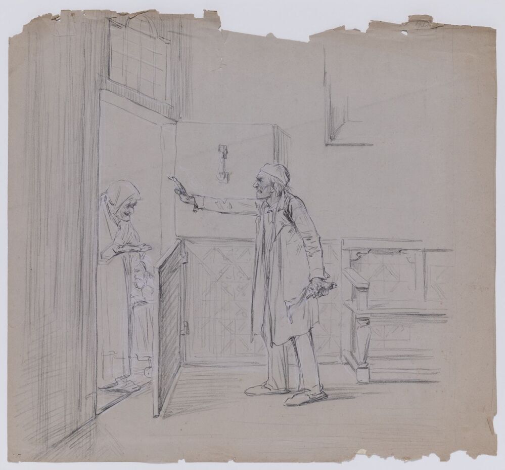 Tekening (uit de serie: Overschot van, en souvenir aan de compositieleer van Egenberger (cursussen 1882-83 en 83-84))