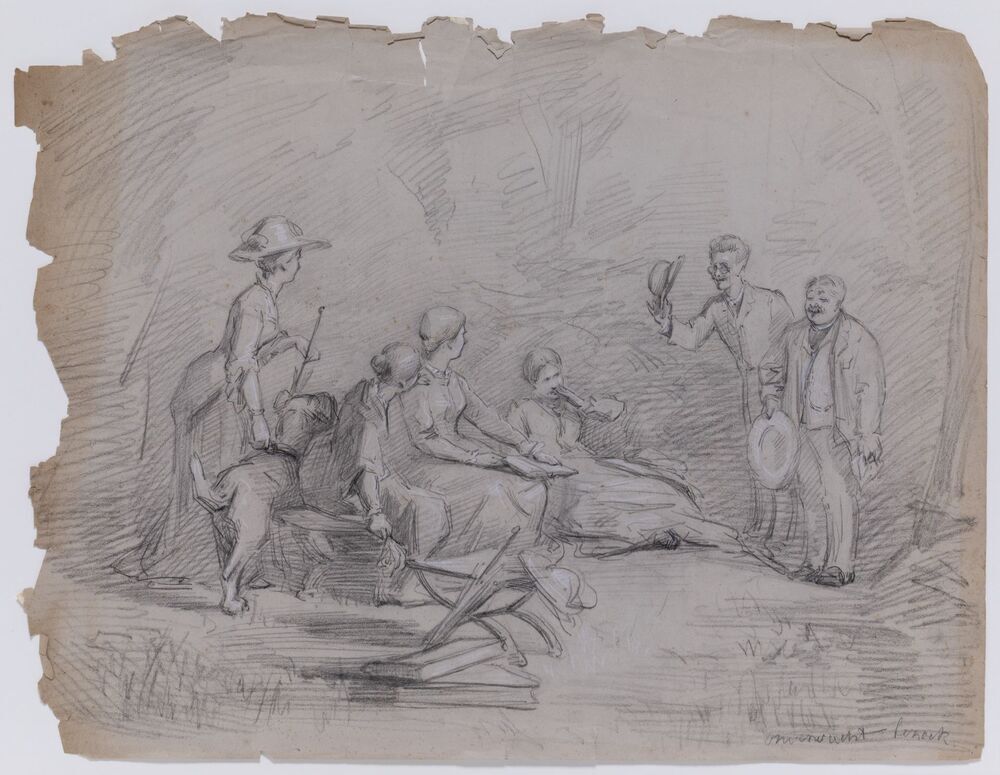 Onverwacht bezoek (uit de serie: Overschot van, en souvenir aan de compositieleer van Egenberger (cursussen 1882-83 en 83-84))