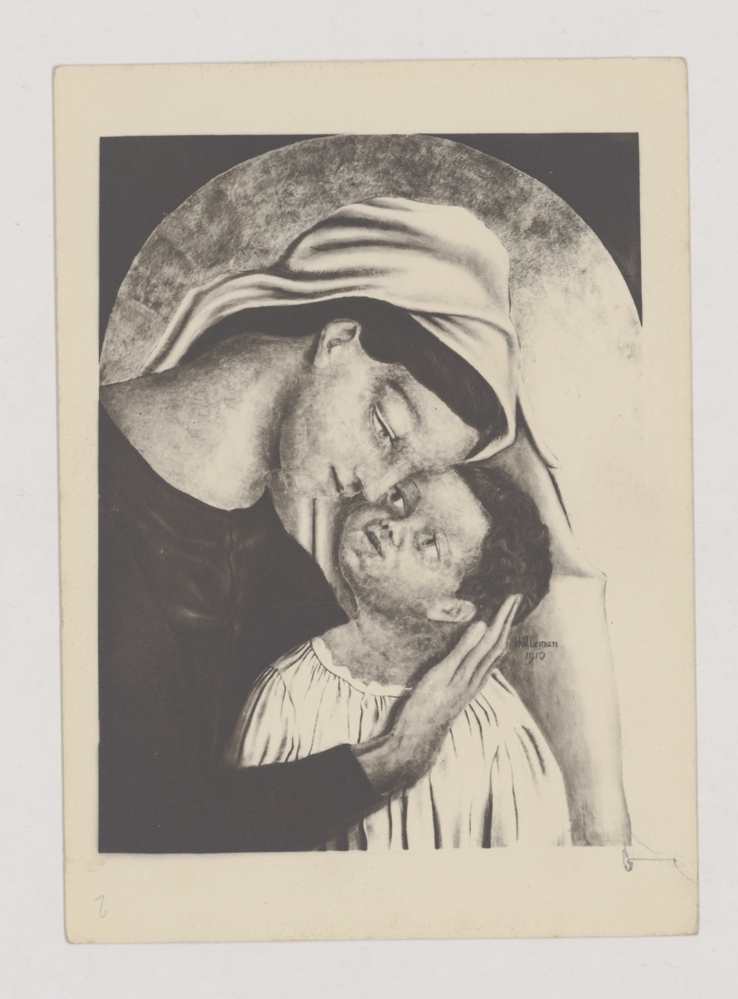 Twee foto's van 'Madonna met kind'