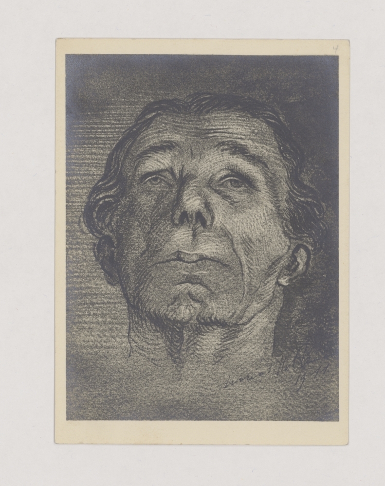 Omhoog kijkende mannenkop