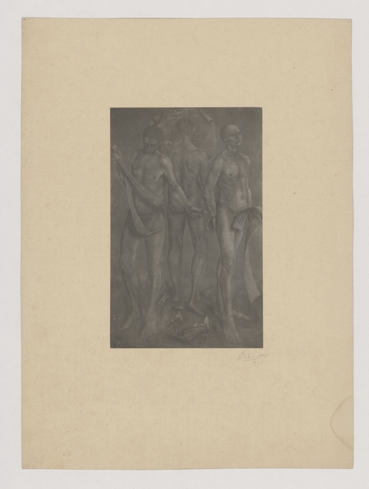 Drie mannelijke naakten