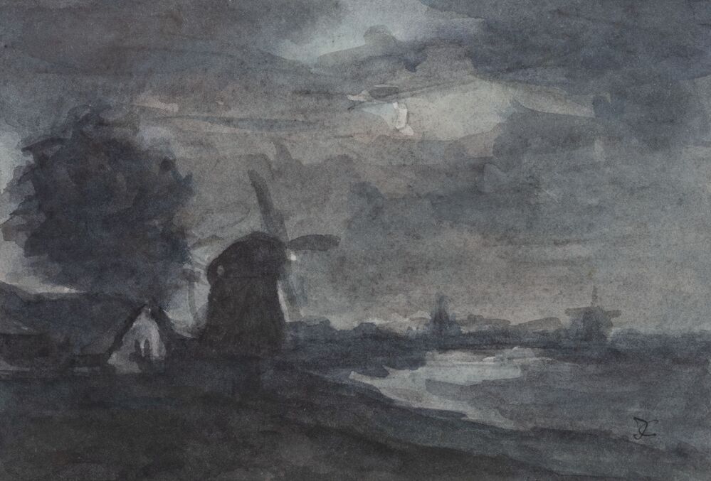 Landschap bij maanlicht