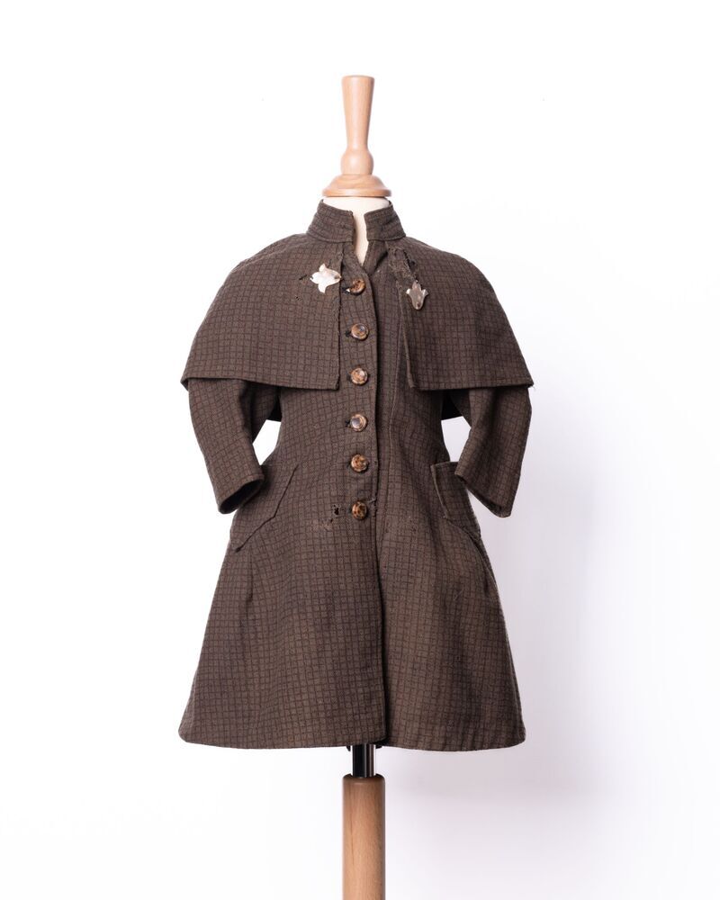 Donkerbruin geruite kinderjas