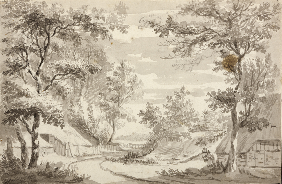 Zomerlandschap met boerderijen