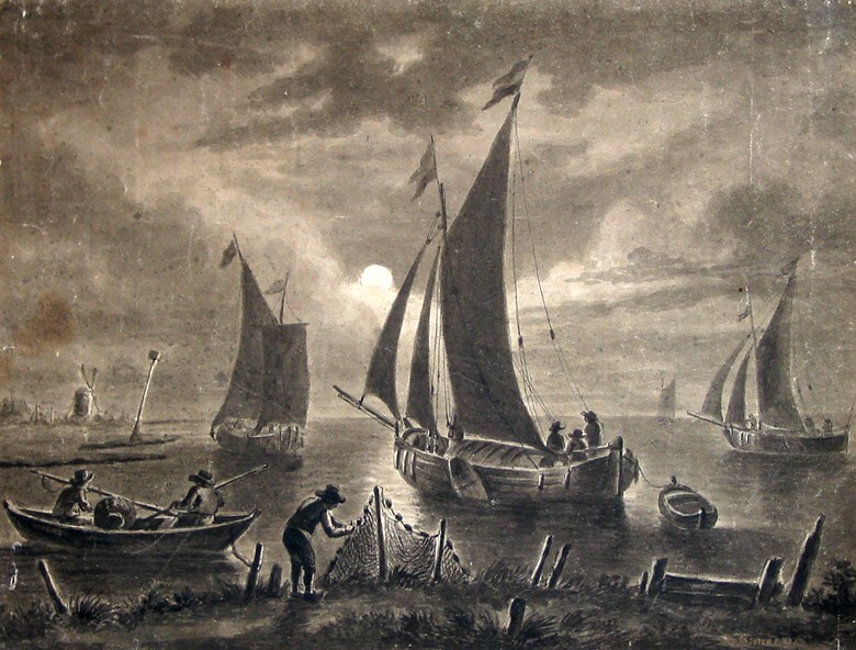 Meergezicht bij maneschijn