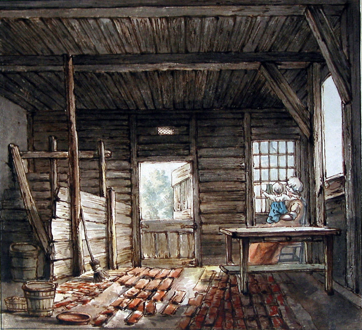 Gezicht in een boerenschuur