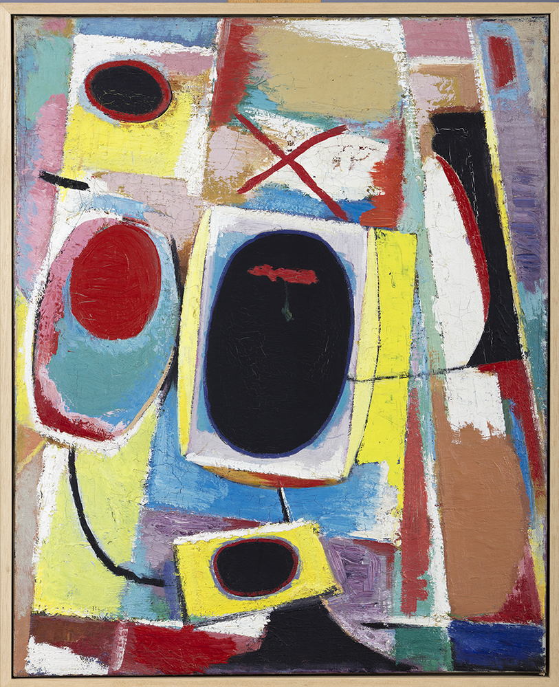 Compositie met zwart ovaal