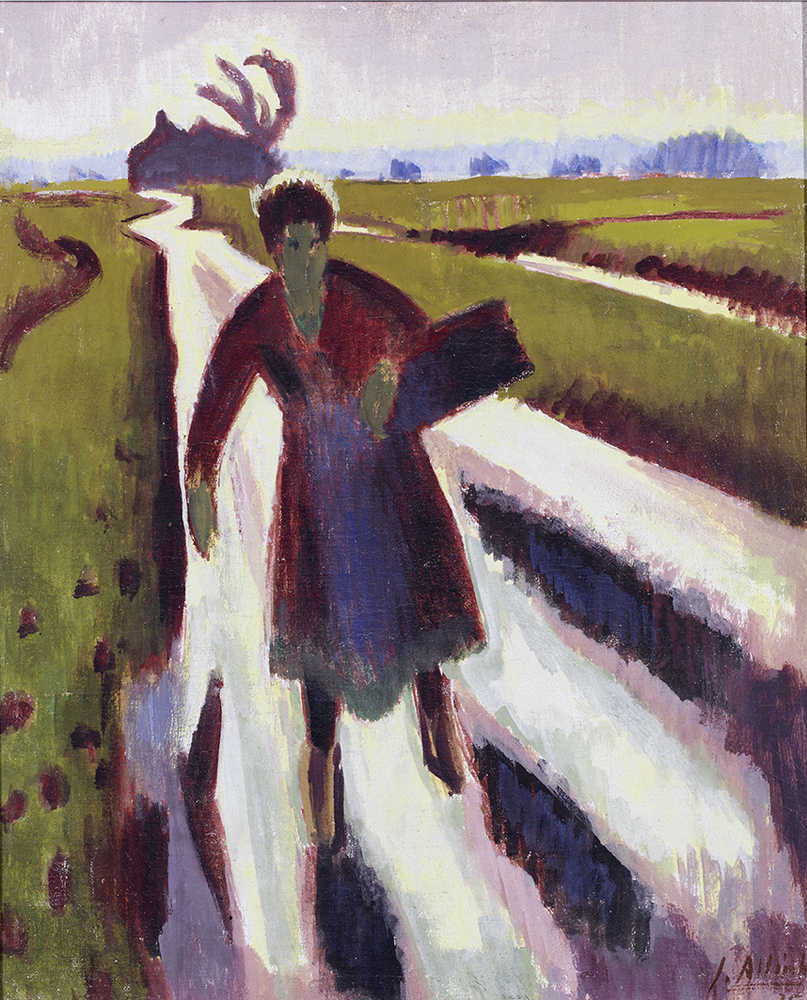 Koopvrouw op landweg