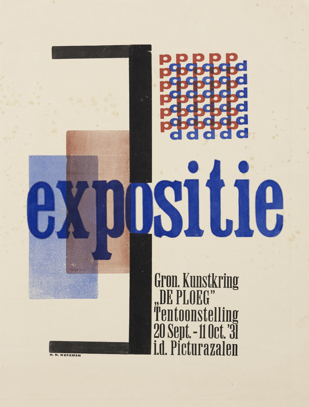 Affiche, Expositie Gron. "Kunstkring De Ploeg", Tentoonstelling 20 Sept.-11 Oct. '31 i.d. Picturazalen (G-154)