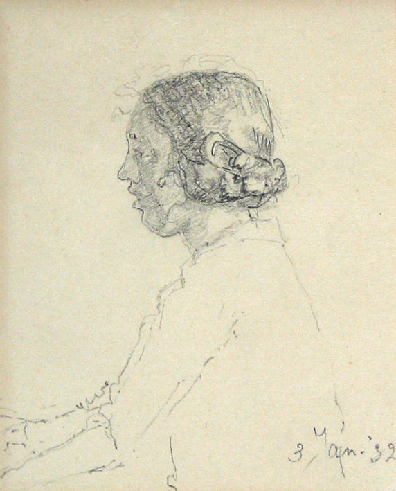 Jonge vrouw en profile