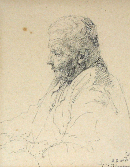 Oude vrouw en profile