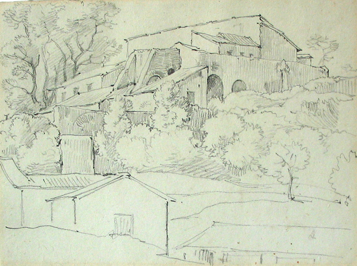 Gezicht op gebouwencomplex