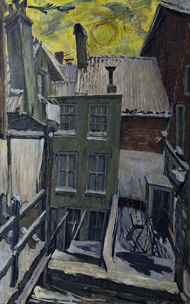 Binnenplaats in de winter