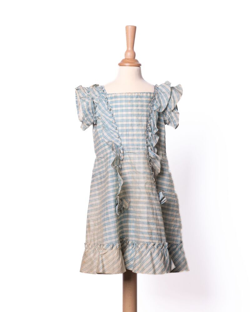 Kinderjurkje, groen/blauw-wit geruit