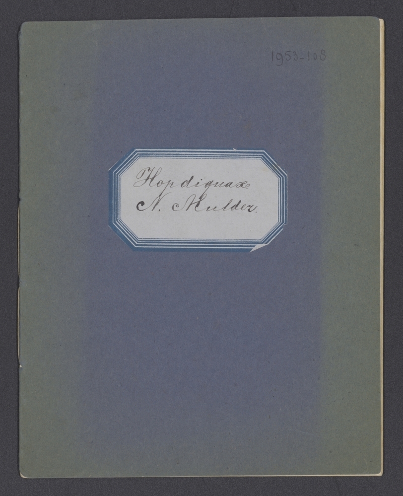 Schrift: Hopdiquax N. Mulder