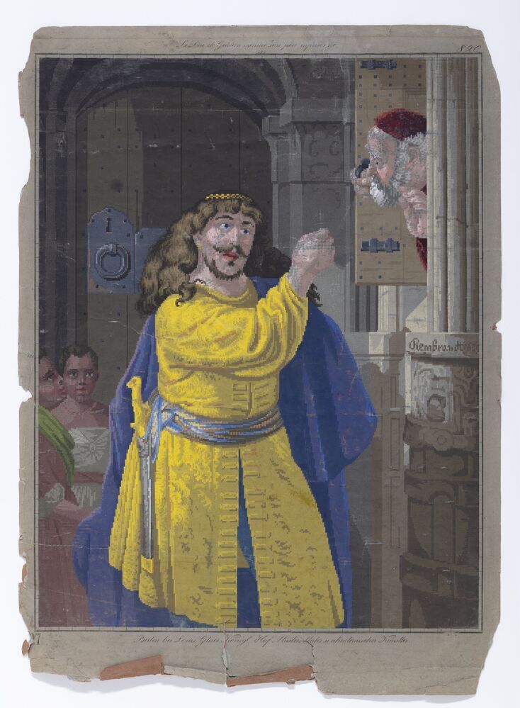 Borduur voorbeeld: Le duc de Geldern menace son père enprisoné