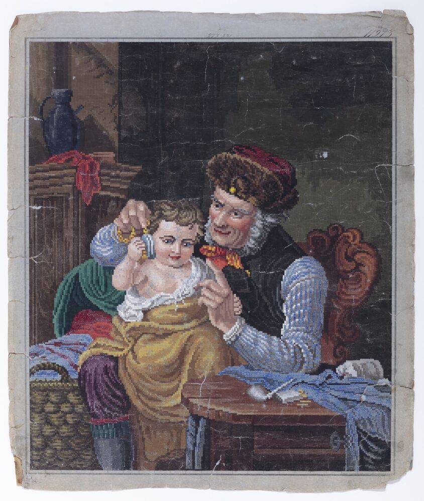 Borduur voorbeeld: Grootvader met kind