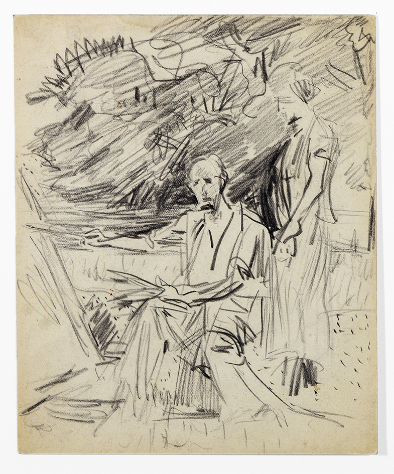 Johan Dijkstra en zijn vrouw (voorstudie)