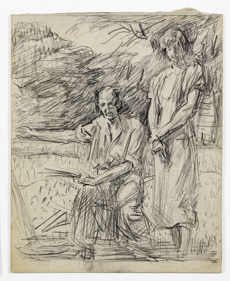 Johan Dijkstra en zijn vrouw (voorstudie)