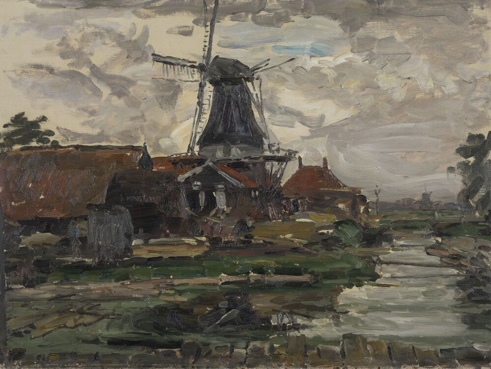 Houtzaagmolen van Van Houten op het Damsterdiep