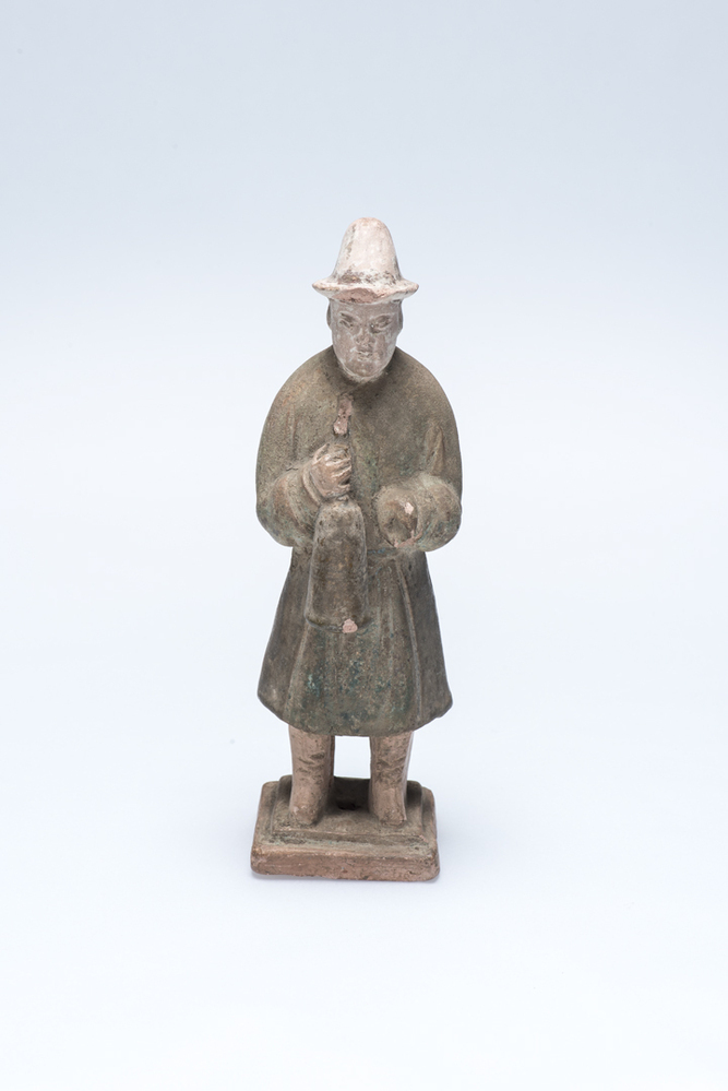 Grafbeeldje, man met een luidklok