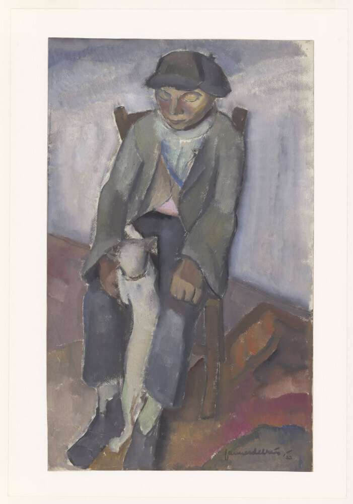 Vissersjongen met hond op Lipari