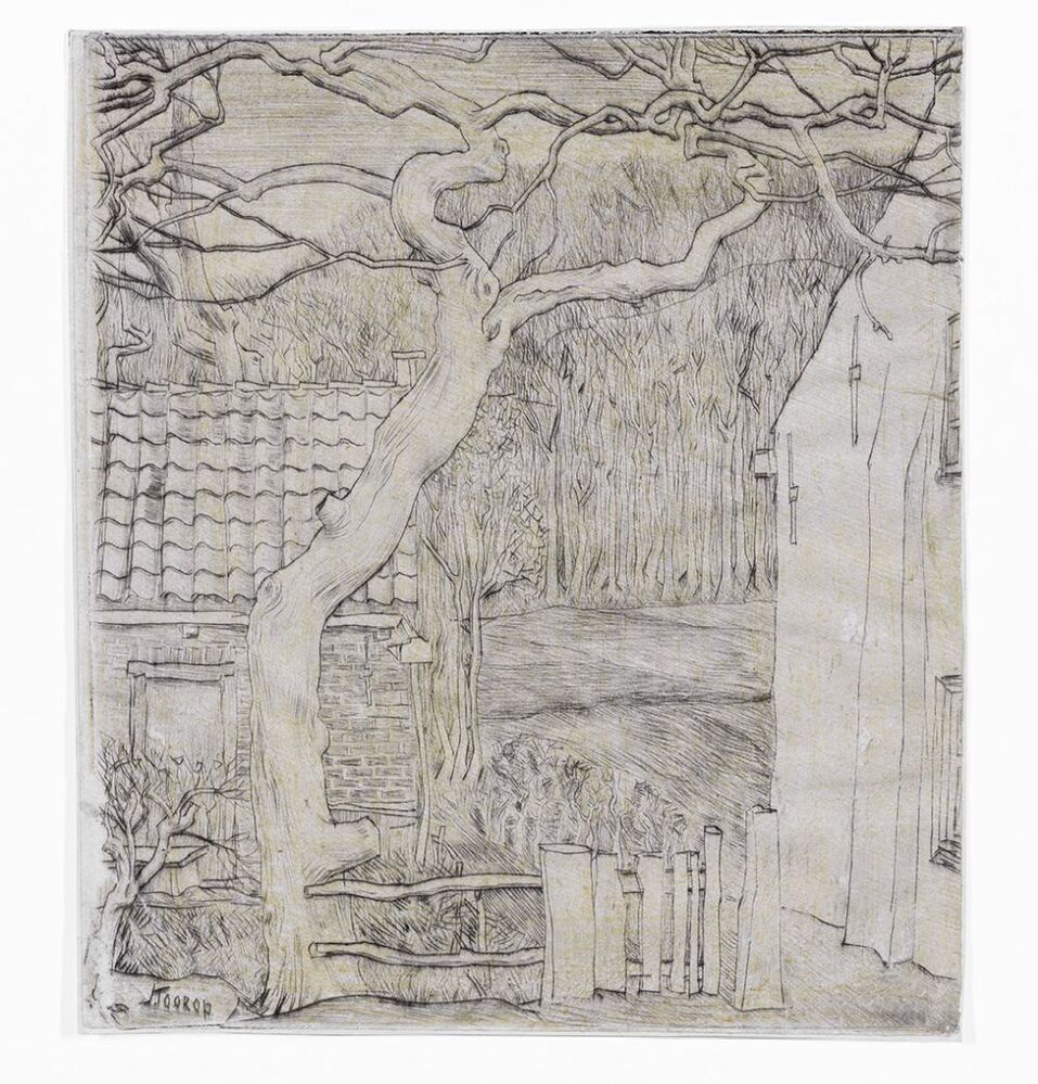 Boerenerf met boom (Dorpshuizen)