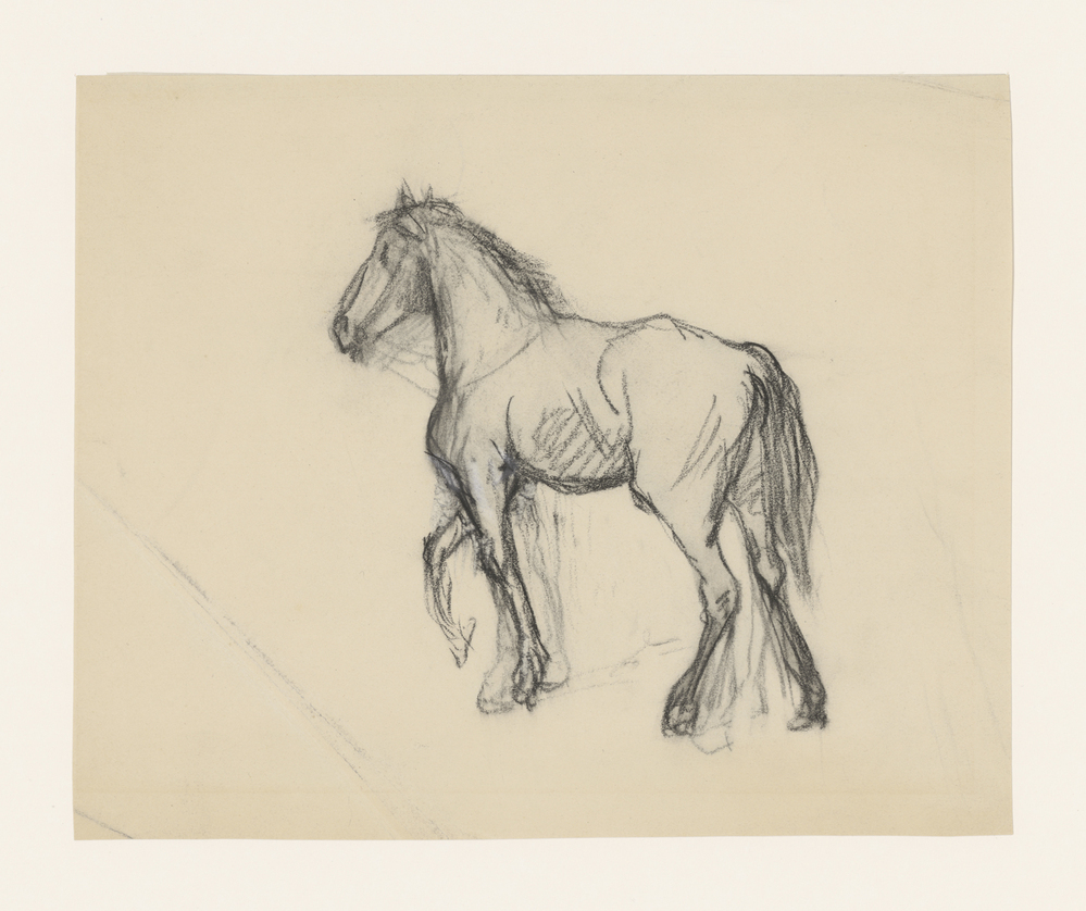 Stappend paard naar links