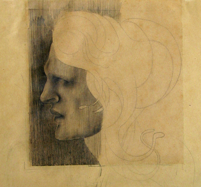 Vrouwenkop en profil