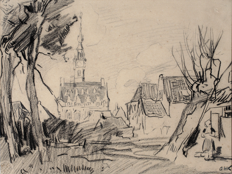 Gezicht op Zeeuws stadhuis Veere