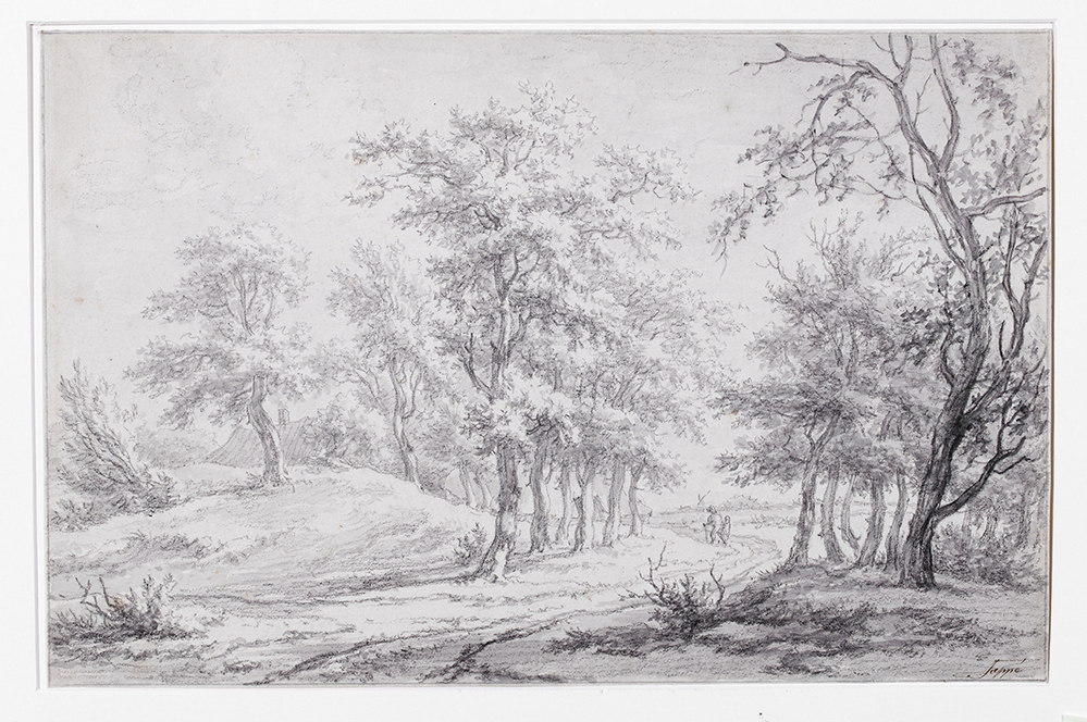 Landweg in heuvelachtig, bebost terrein