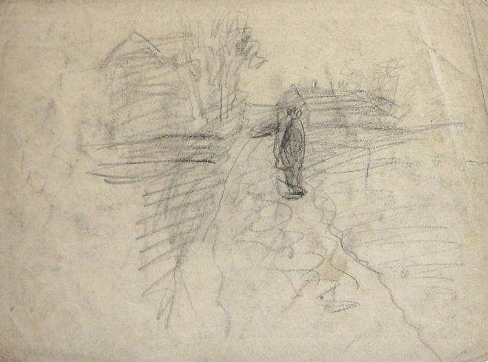 Landweg met boerderij