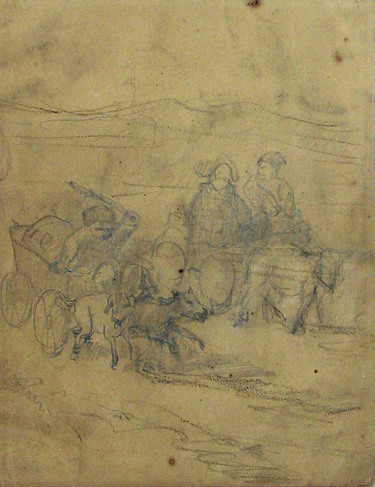 Twee karren met trekhonden