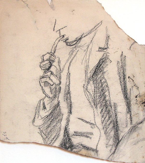 Studie van een pijprokende man