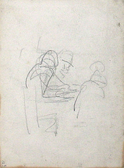 Interieur met twee zittende figuren