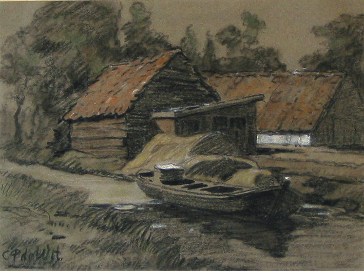 Boerenhuis aan het water