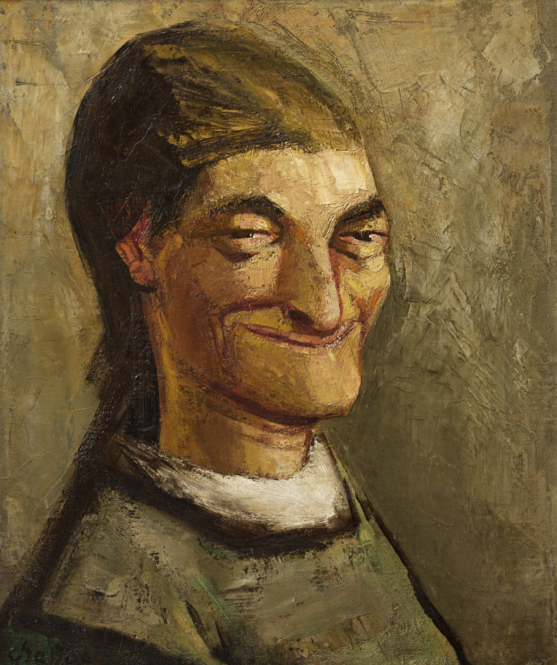 Lachende boerenvrouw