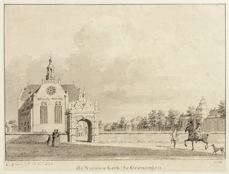 Nieuwe of Noorderkerk westzijde met toegangspoort, Nieuwe Boteringestraat