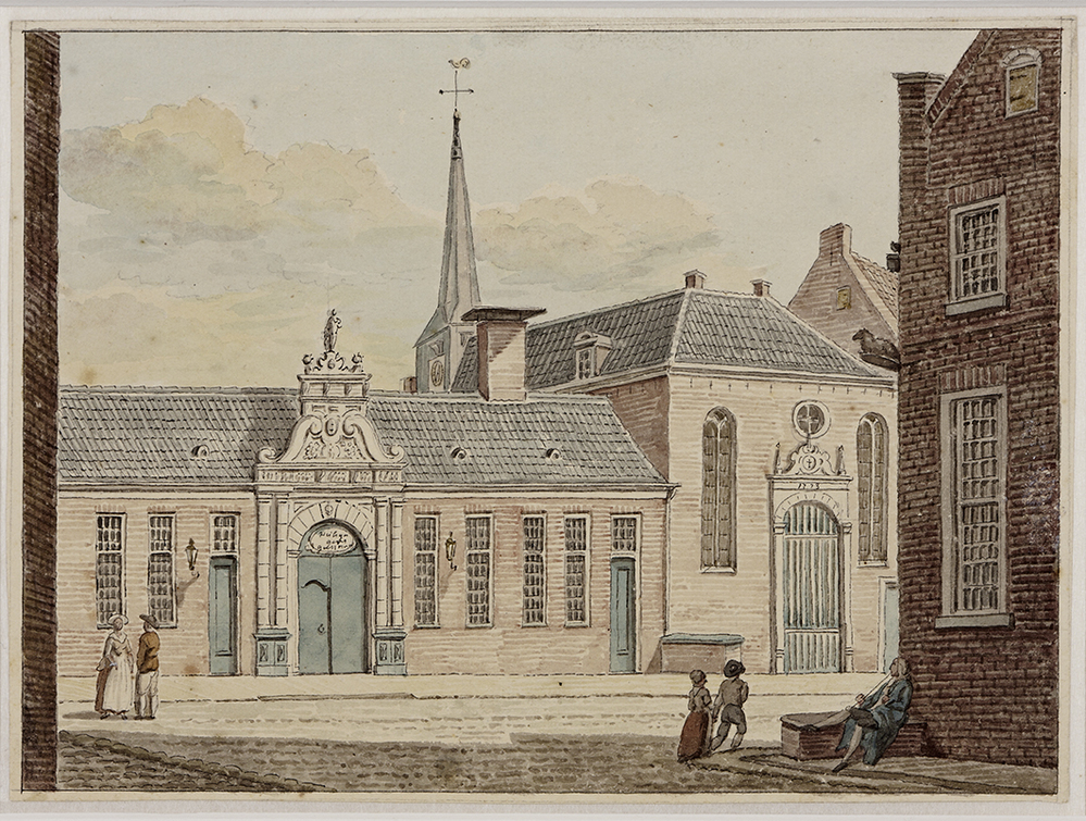 Heilige Geest- of Pelstergasthuis, Pelsterstraat westzijde, gezien vanuit de kleine Pelsterstraat