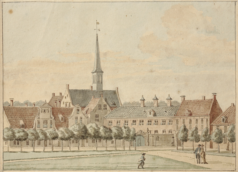 Martinikerkhof noordoostzijde met Prinsenhof en Gardepoort