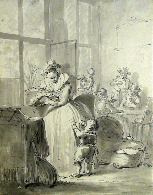 Gestoffeerde interieurtekening