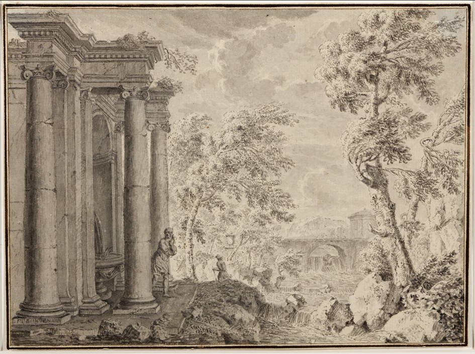 Gefantaseerd classicistisch parklandschap