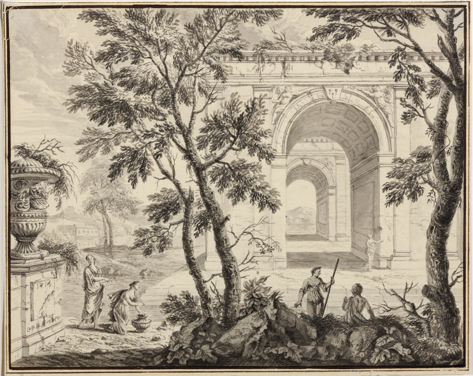 Gefantaseerd classicistisch parklandschap