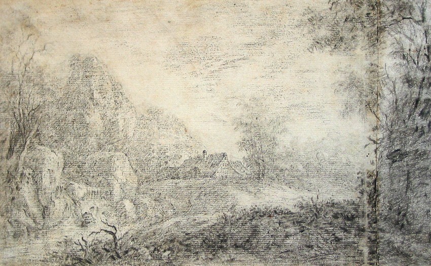 Rotsachtig landschap met beek